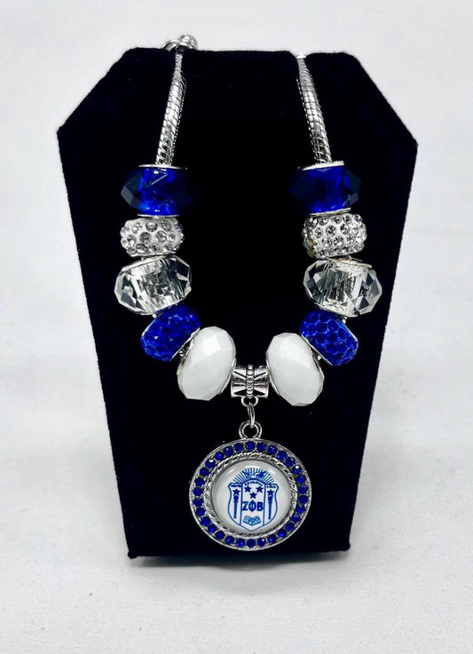Zeta Phi Beta Shield Charm Bracelet