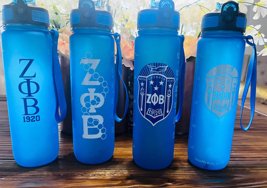 Zeta Phi Beta 32oz Water Bottle with secure lock