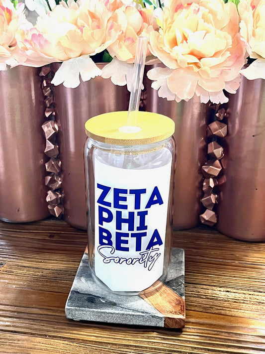 Zeta Phi Beta 16oz Hard Plastic Cup with Top