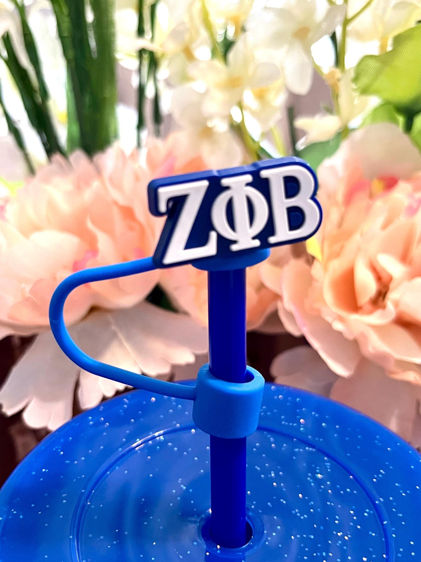 Zeta Phi Beta  ZOB 24oz  Cup with Lid and Straw Cover
