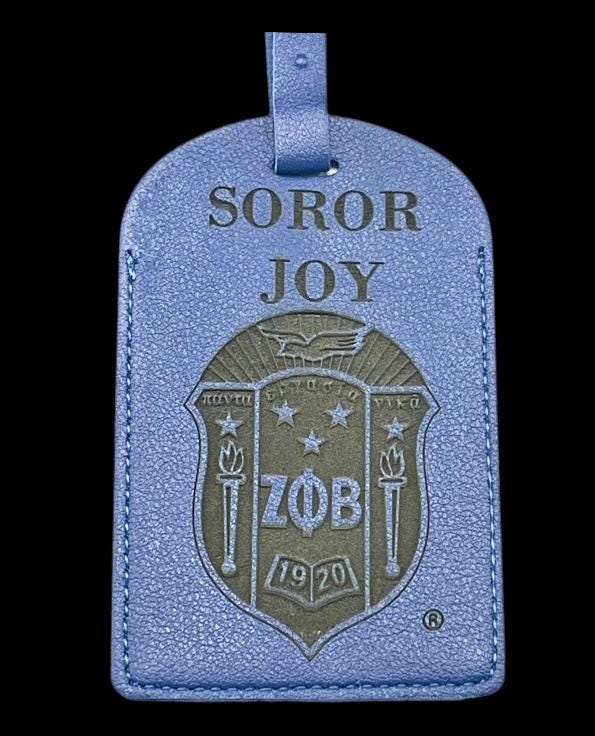 Zeta Phi Beta Luggage Tag: Personalized Sorority Suitcase Tag
