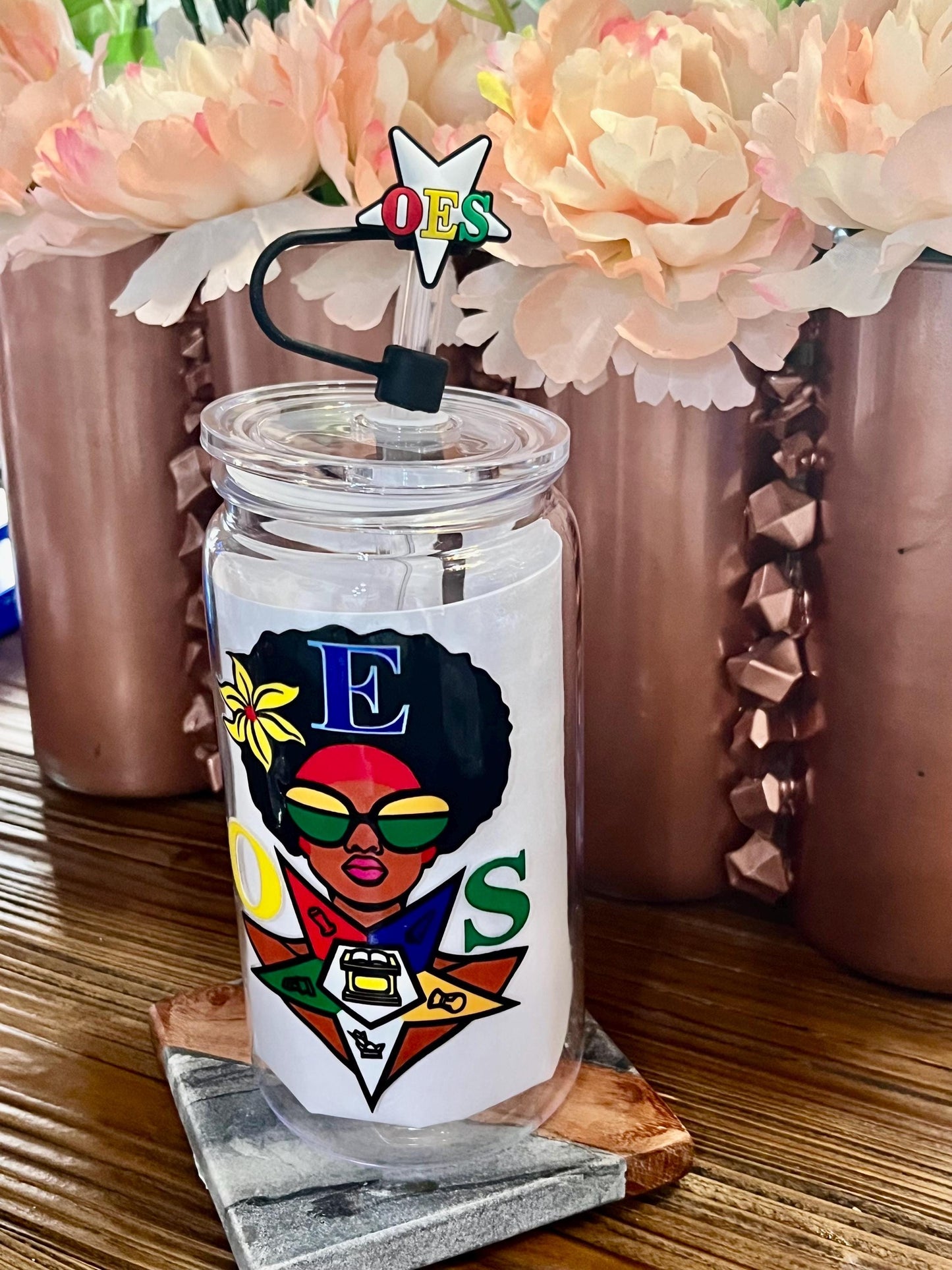 OES 16oz Cup with Straw and Straw Cover