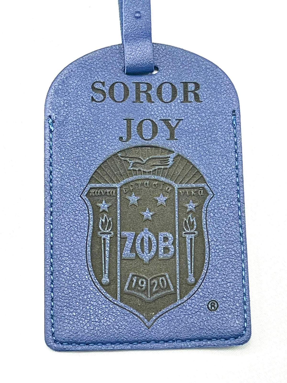 Zeta Phi Beta Luggage Tag: Personalized Sorority Suitcase Tag Lasered