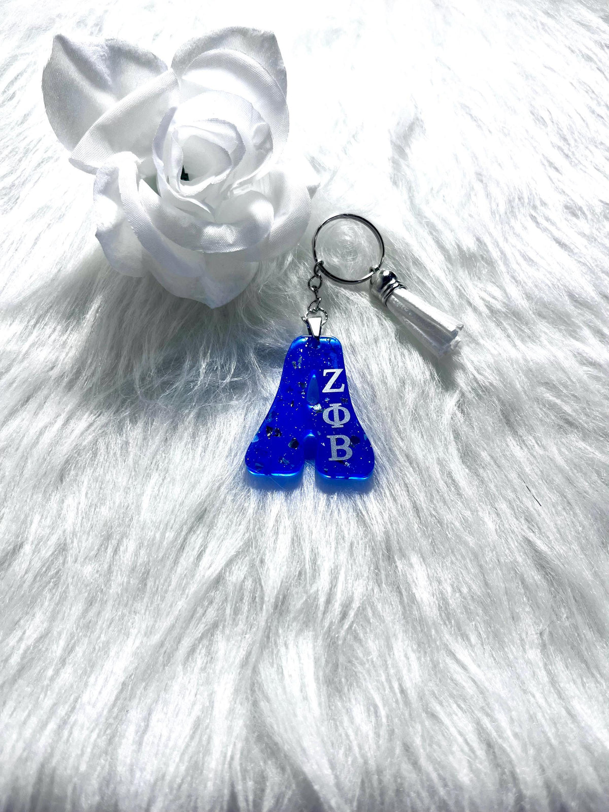 Zeta Phi Beta Alphabet letter Keychain