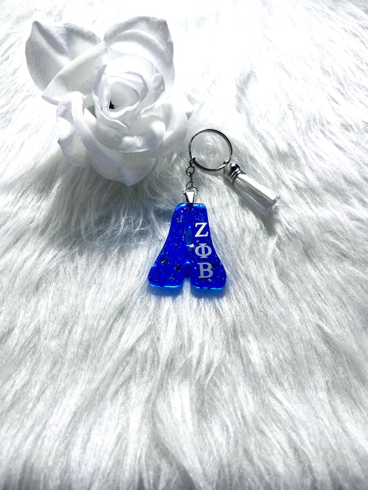 Zeta Phi Beta Alphabet letter Keychain