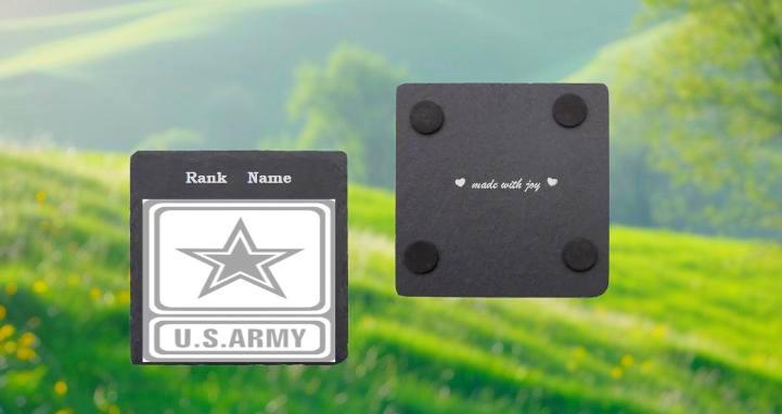 US Army Customized Personalized Engraved Coasters, Round Coaster Set, Housewarming Gift, Anniversary Gift