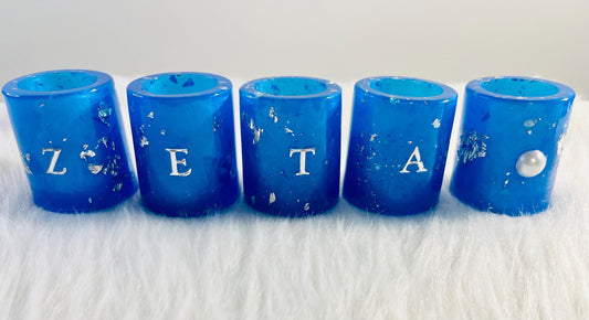 Zeta-inspired 5-piece shot glass set