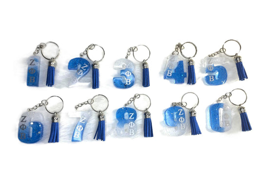 Line Number Keychain/Sorority