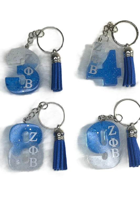 Line Number Keychain/Sorority 1x/1PCS