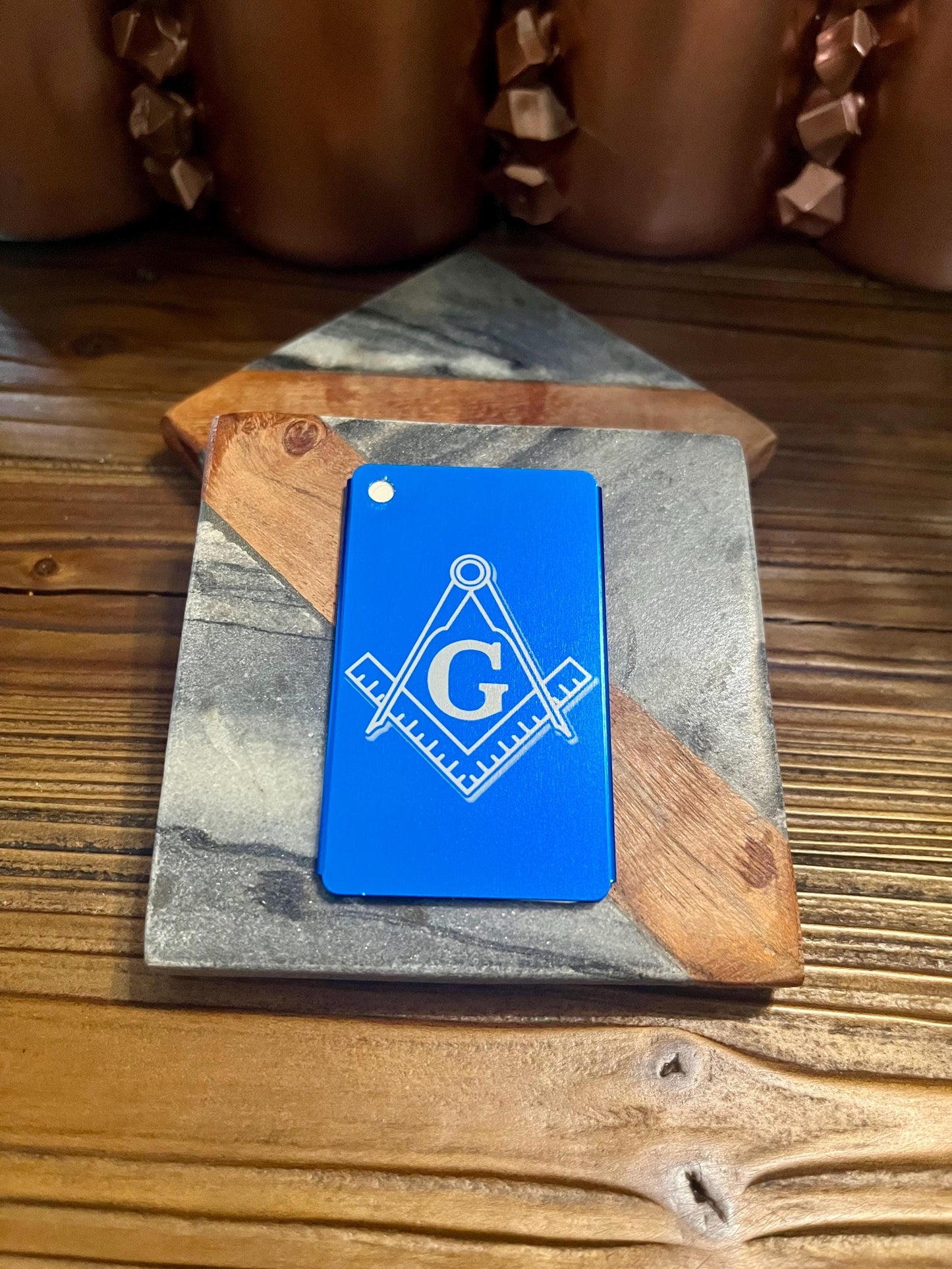 Masonic Metal Laser Luggage Tag: Traveling Suitcase Tag