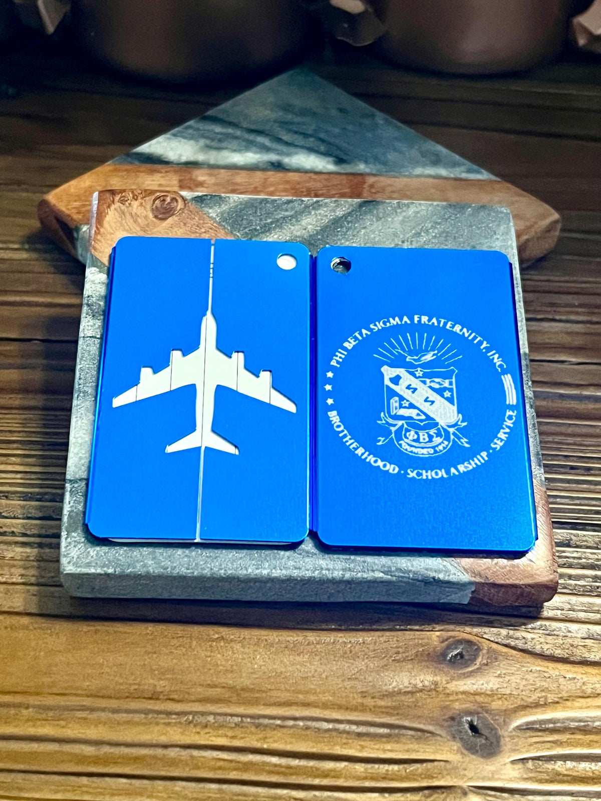 Phi Beta Sigma Metal Luggage Tag: Traveling Accessory