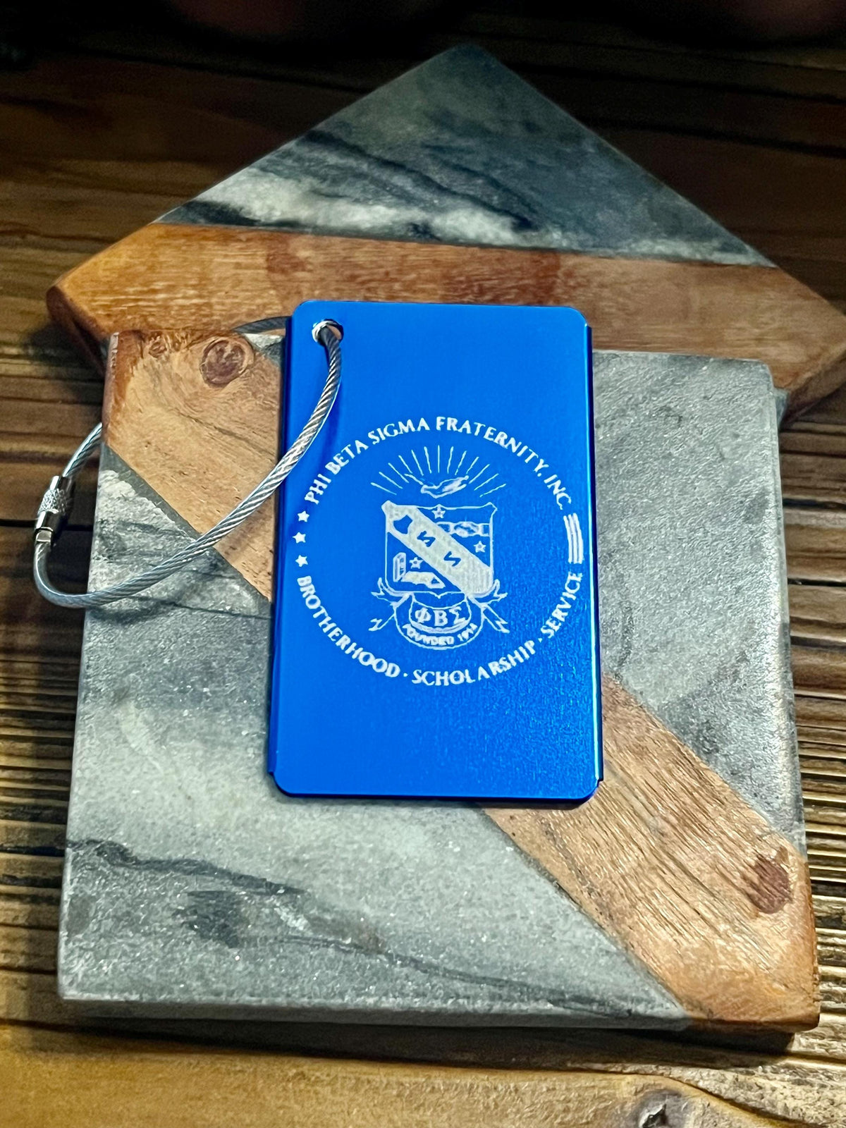Phi Beta Sigma Metal Luggage Tag: Traveling Accessory