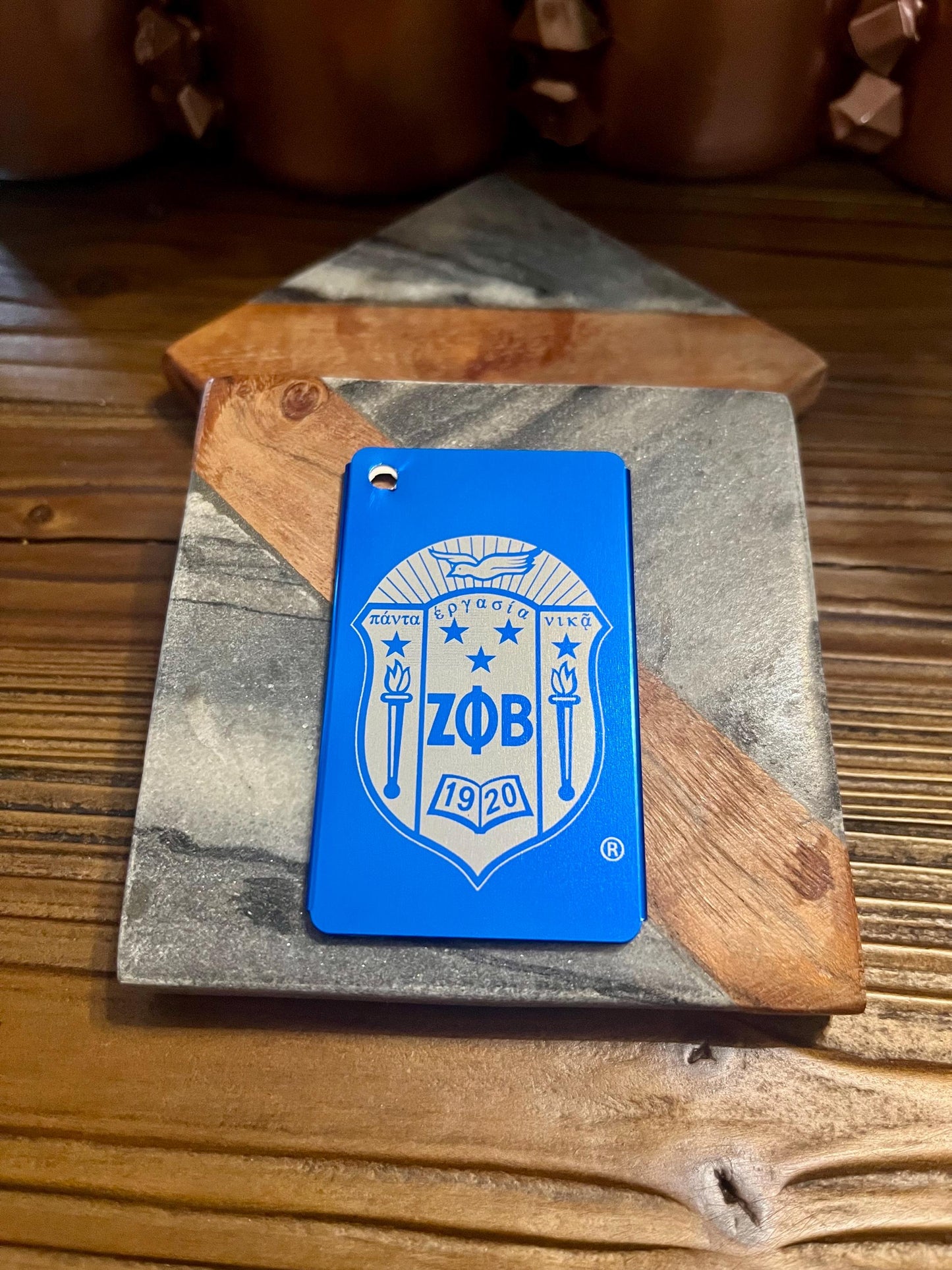 Zeta Phi Beta Laser Cut Metal Luggage Tag: Travel Accessory
