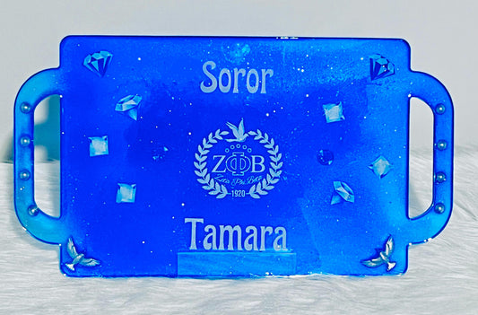 Personalize  Zeta Phi Beta vanity jewelry, perfume, or serving tray.