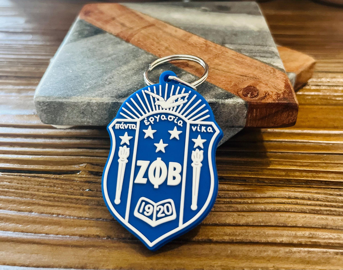 Zeta Phi Beta  Crest Keychain