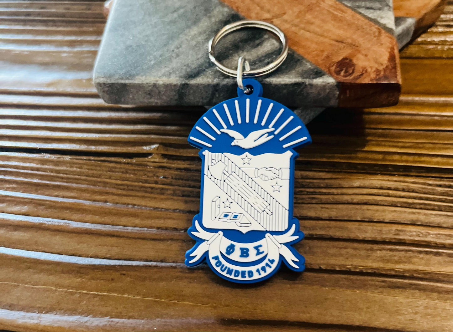 Phi Beta Sigma Fraternity Crest Keychain