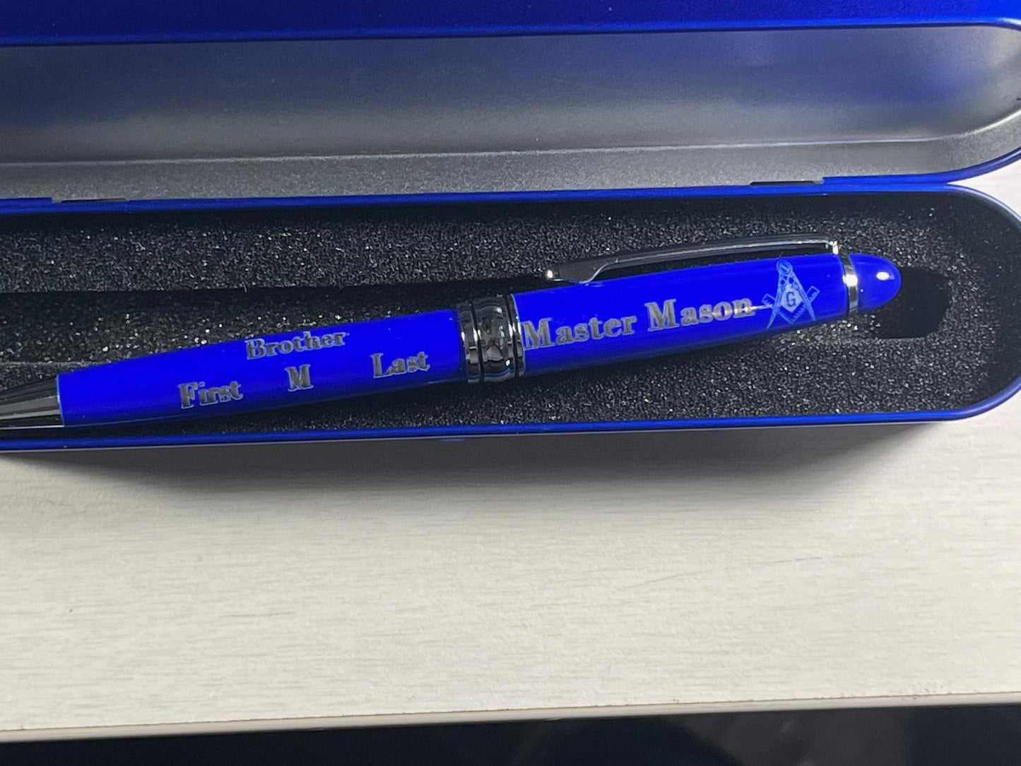 Masonic Mason Engraved Lodge Pen with Case
