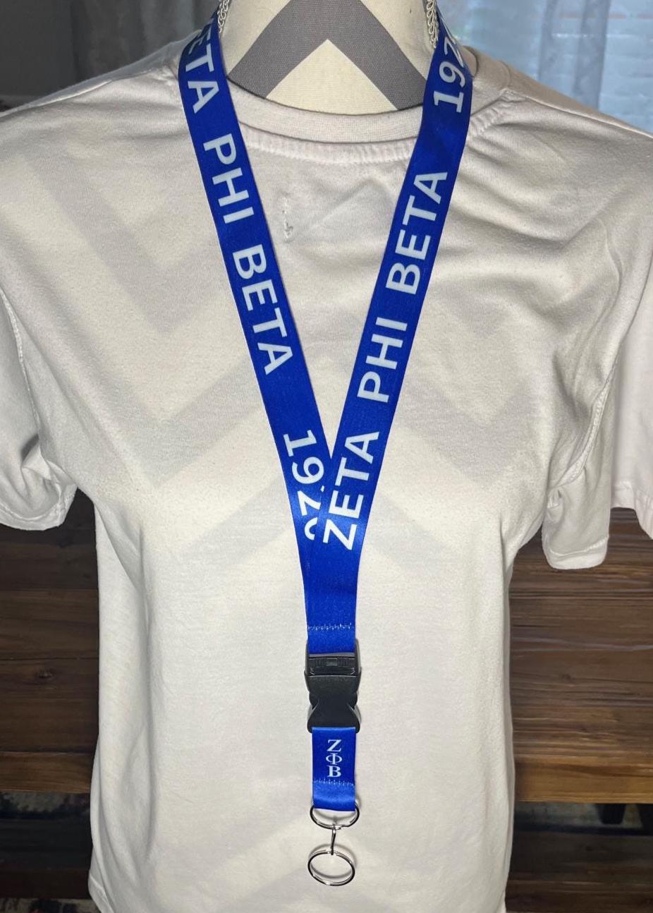 Zeta Phi Beta /Royal Blue & White Lanyard
