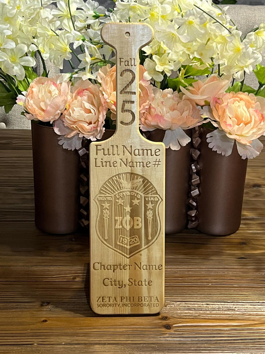Zeta Phi Beta Custom Wooden Paddle