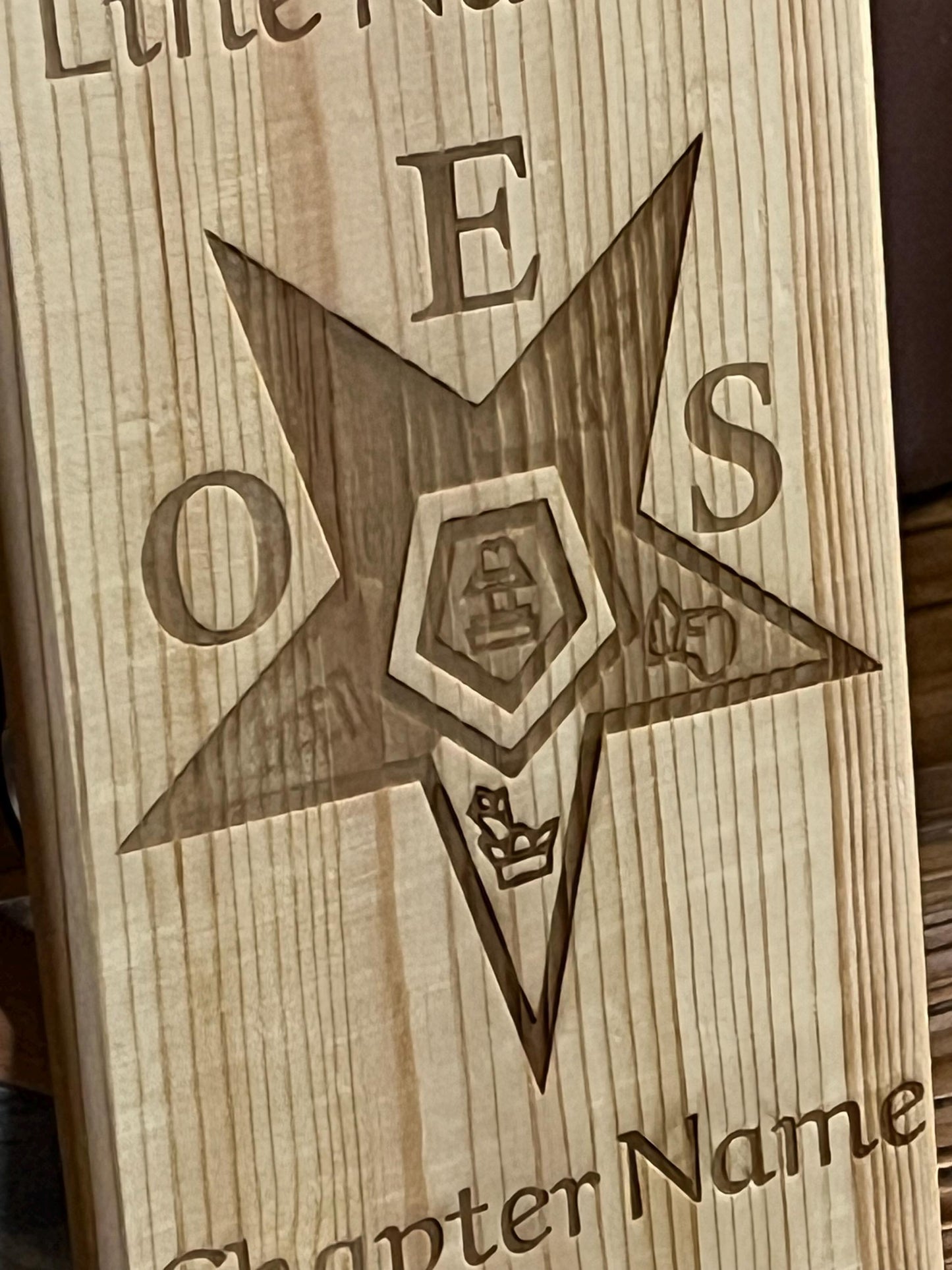 Order of the Eastern Star (OES) Custom Wooden Paddle