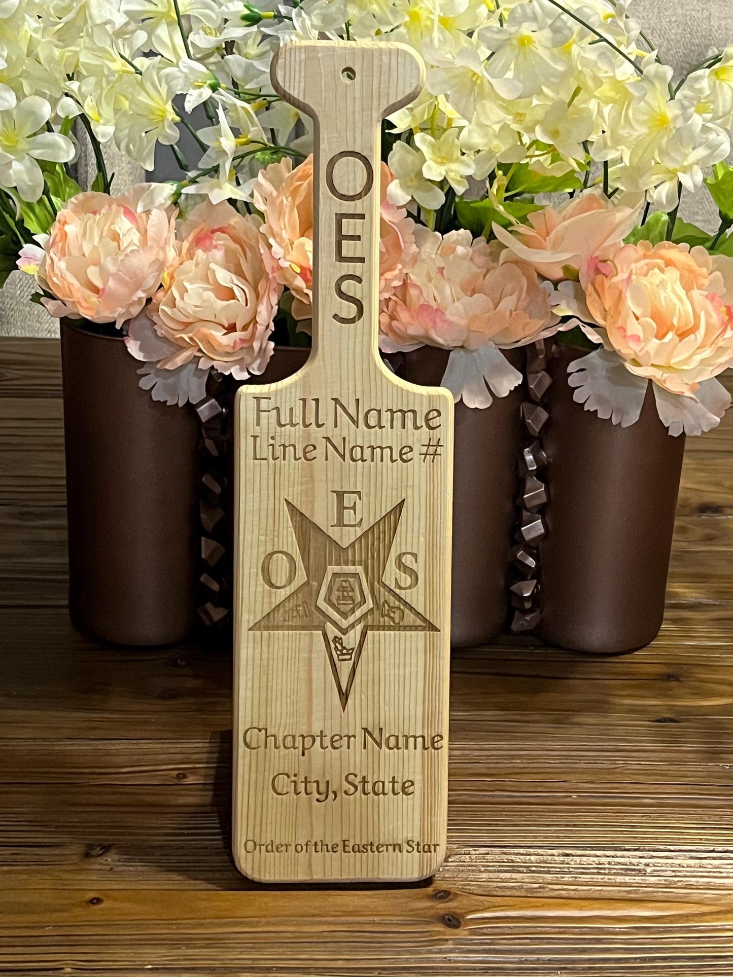Order of the Eastern Star (OES) Custom Wooden Paddle