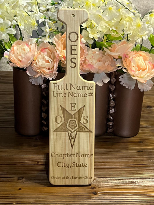Order of the Eastern Star (OES) Custom Wooden Paddle