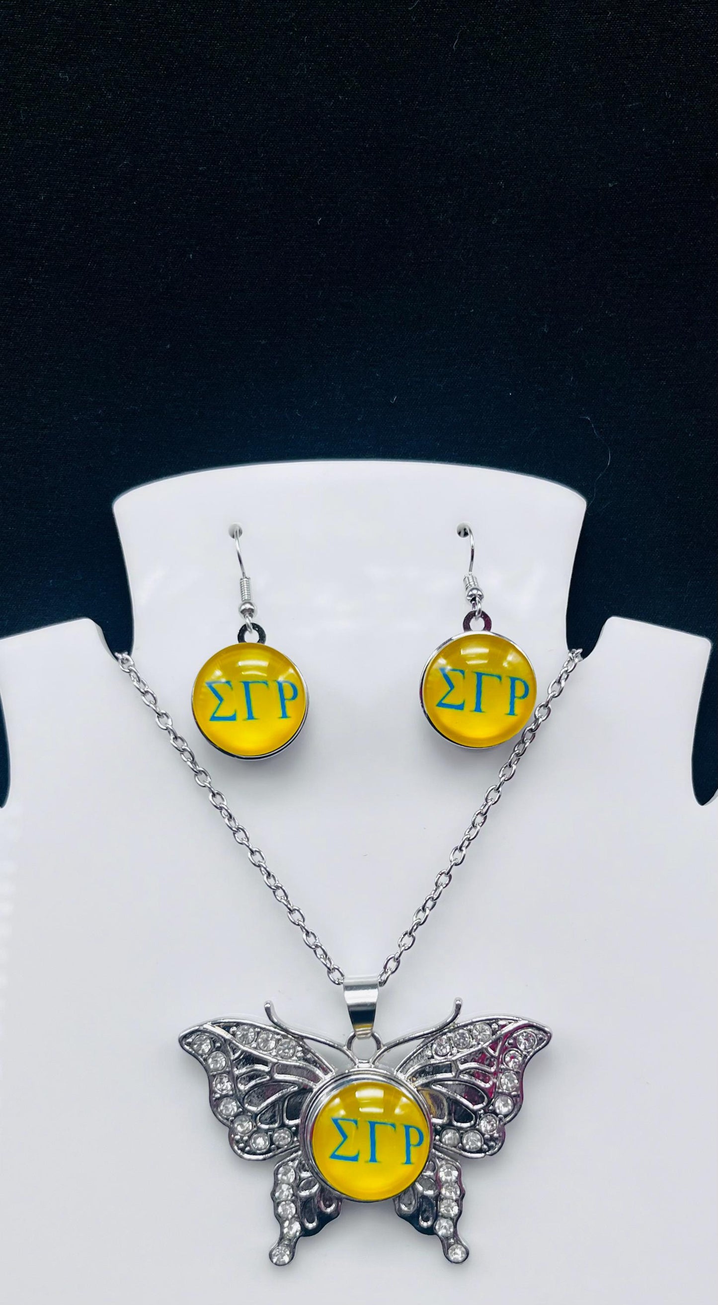 Sigma Gamma Rho Necklace and Earring Set.