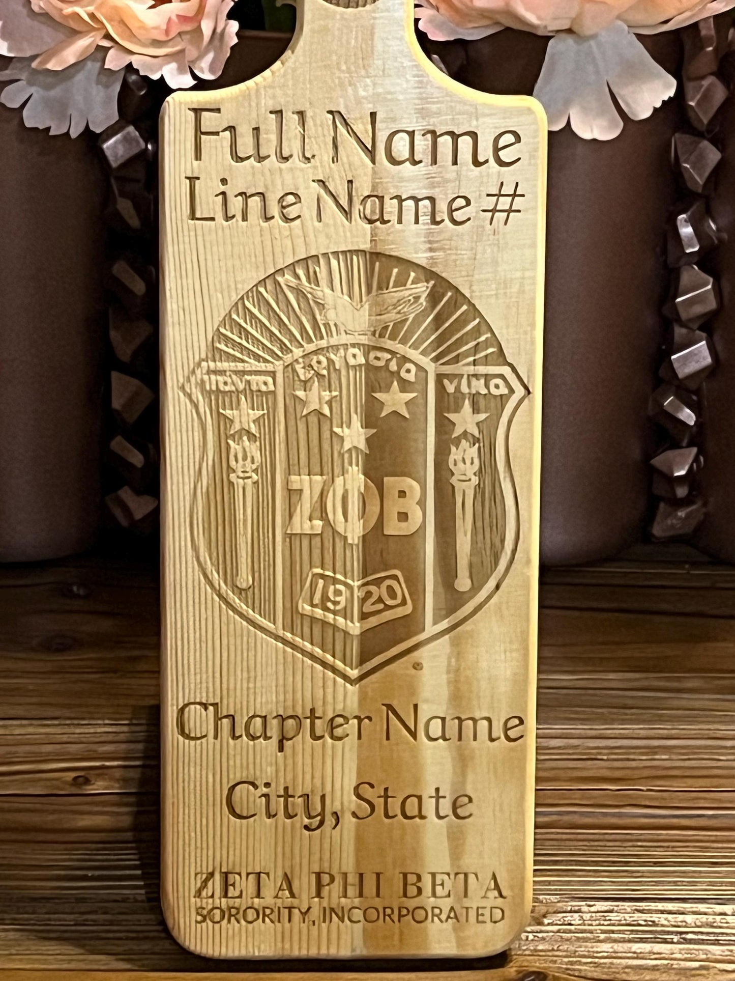 Zeta Phi Beta Custom Wooden Paddle