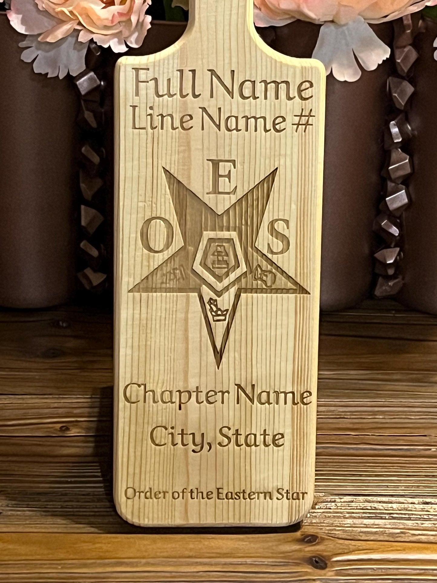 Order of the Eastern Star (OES) Custom Wooden Paddle