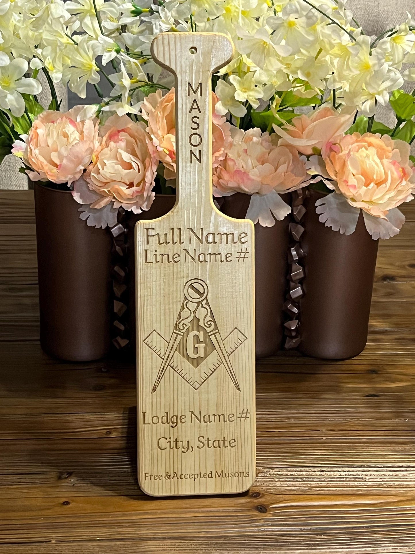 Masonic Mason Custom Wooden Paddle