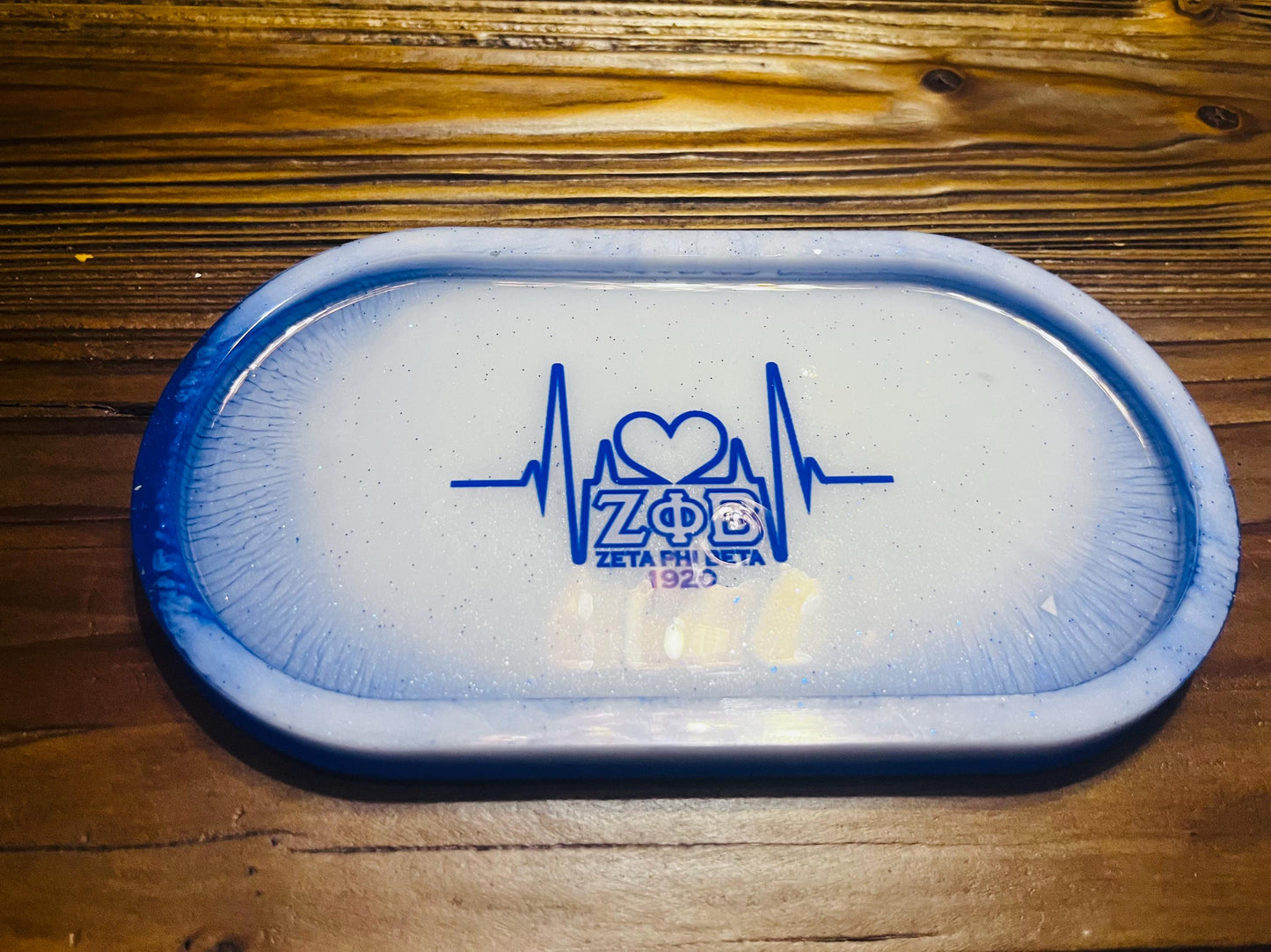 Zeta Phi Beta Heartbeat Trinket Tray.