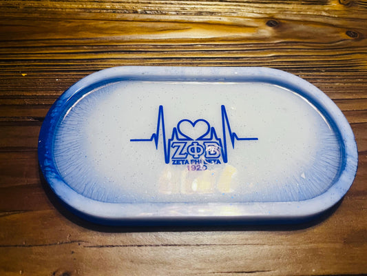 Zeta Phi Beta Heartbeat Trinket Tray.