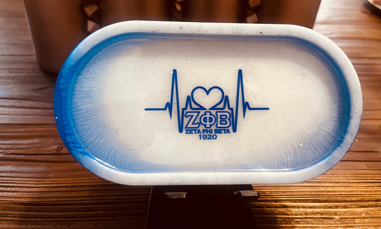 Zeta Phi Beta Heartbeat Trinket Tray.