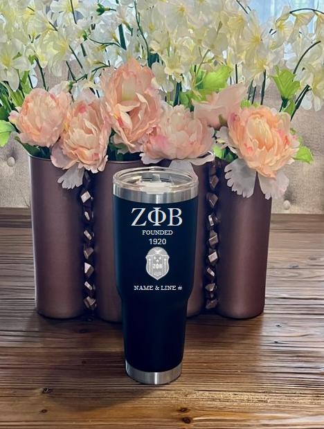 Custom Laser Engraved Zeta Phi Beta Tumbler 30oz