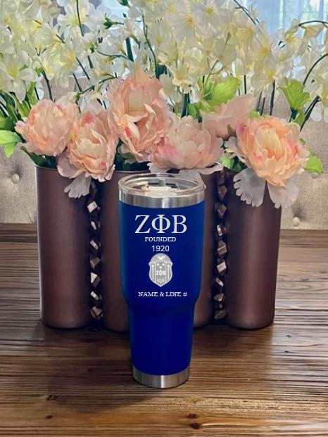 Custom Laser Engraved Zeta Phi Beta Tumbler 30oz
