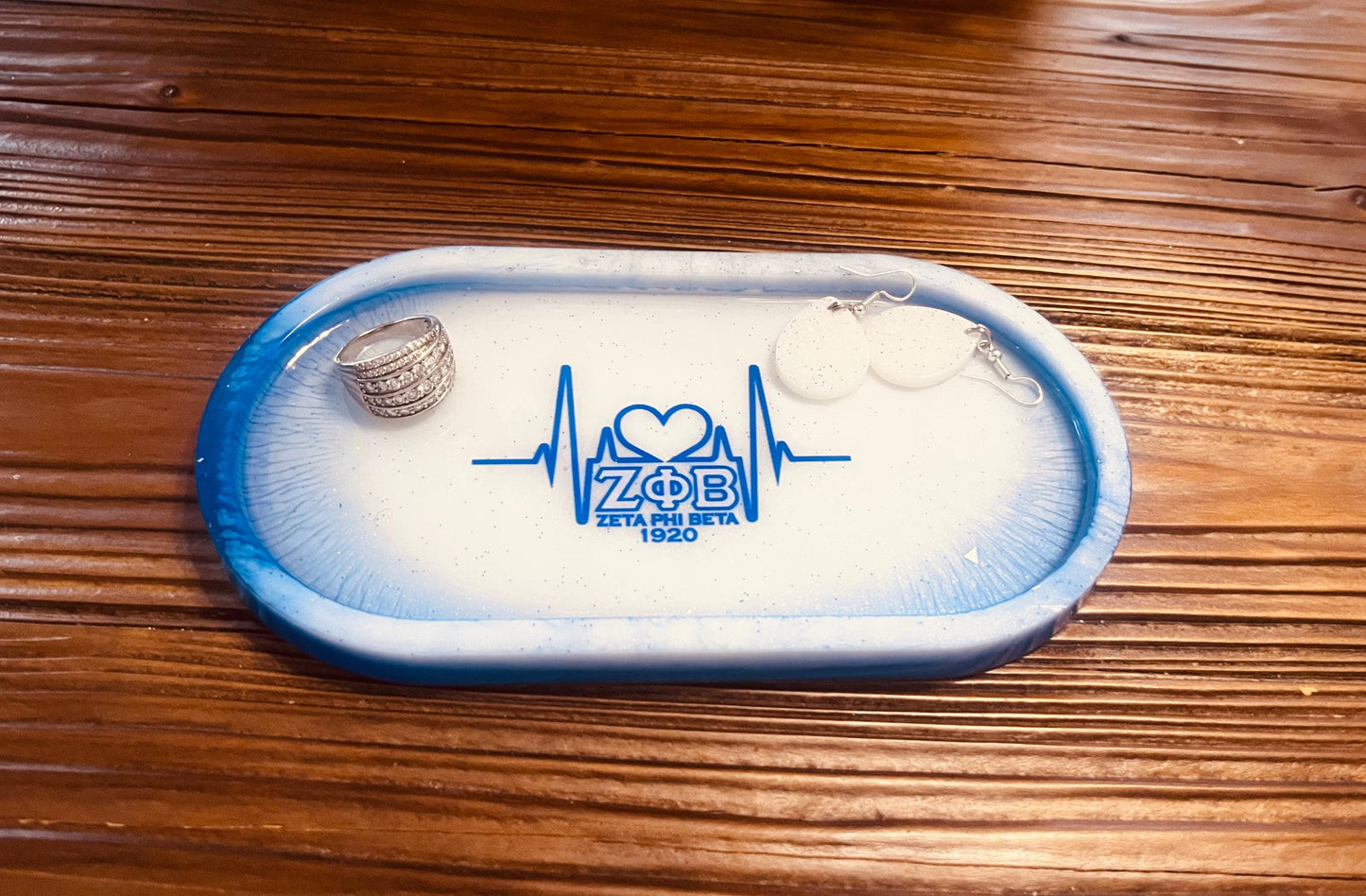 Zeta Phi Beta Heartbeat Trinket Tray.