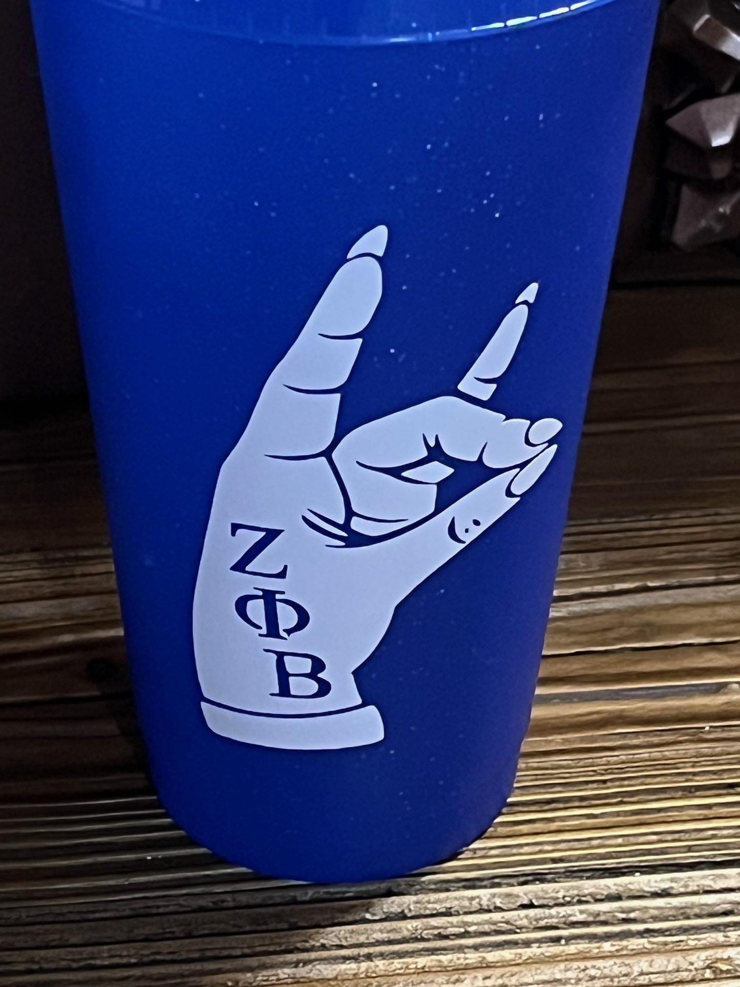 Zeta Phi Beta Hand 24oz  Cup with Lid and Straw Cover