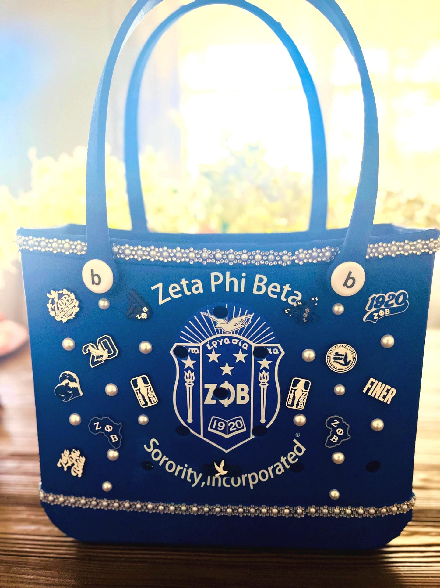 Zeta Phi Beta  Designed Shield Carry Beach Shopping Bag