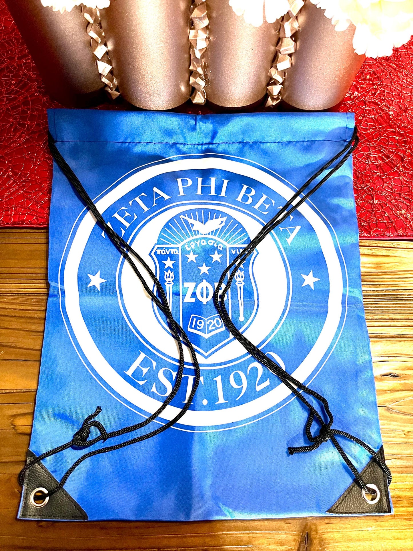Zeta Phi Beta Drawstring Bag (Blue)