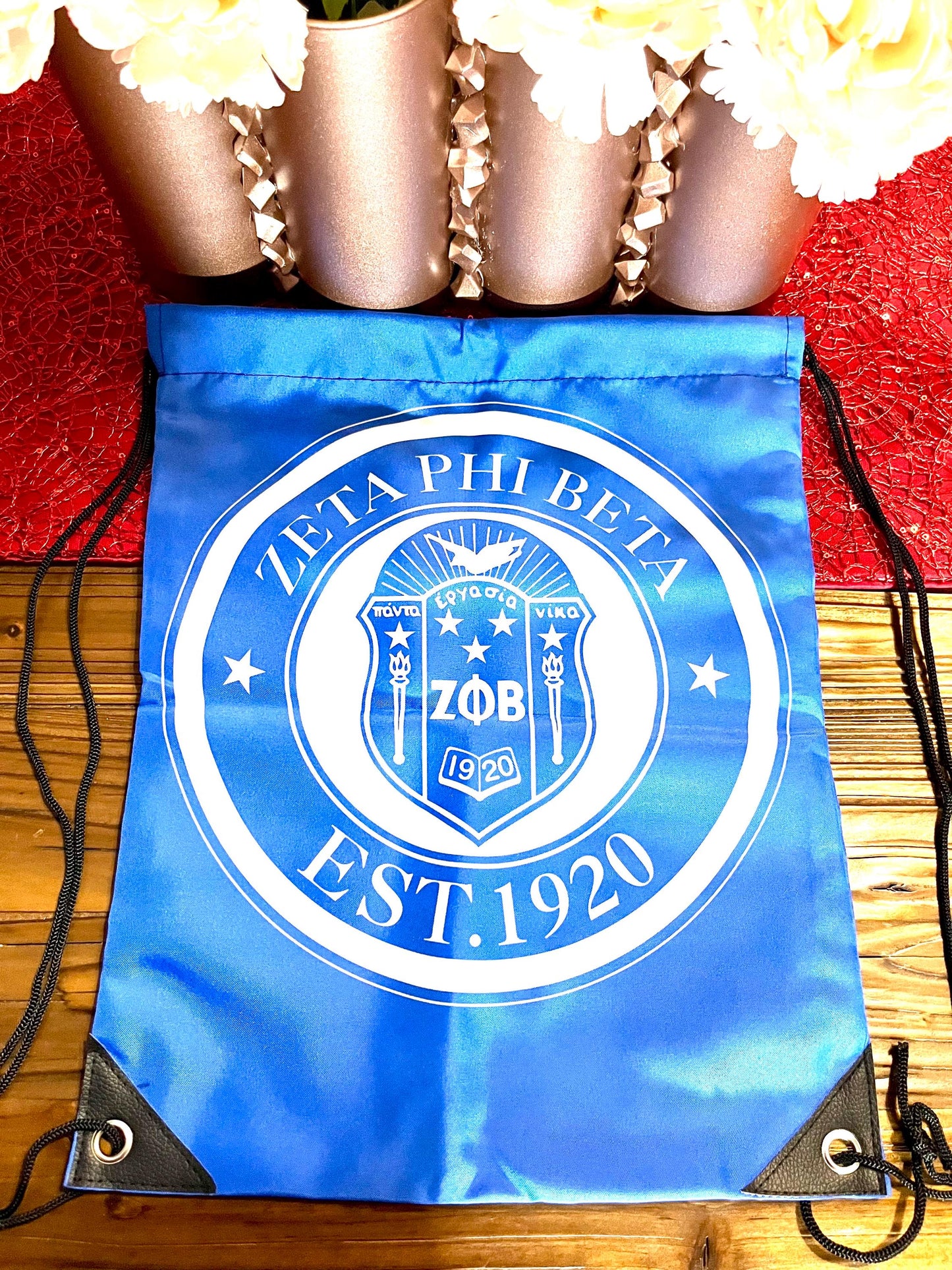 Zeta Phi Beta Drawstring Bag (Blue)