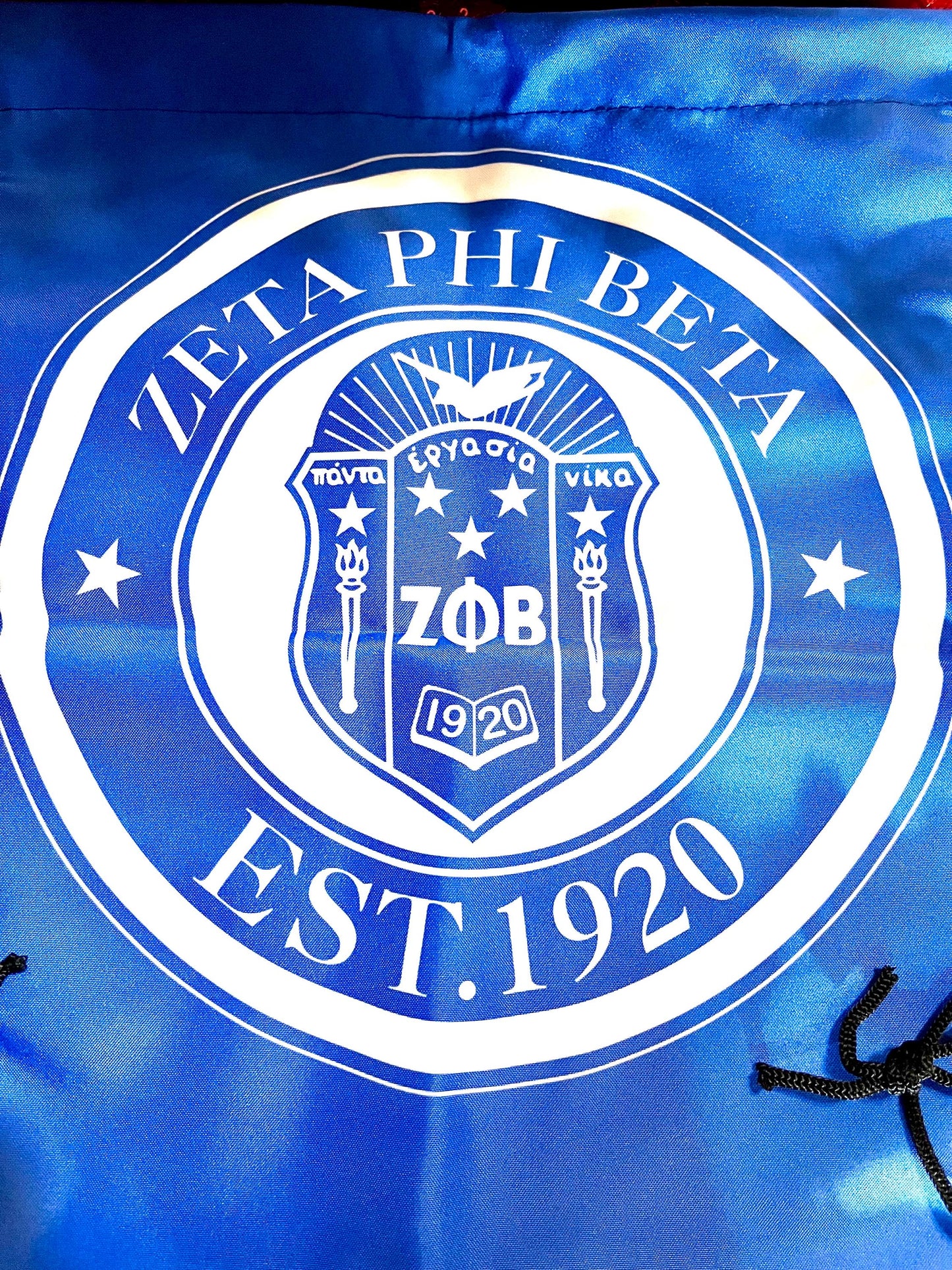 Zeta Phi Beta Drawstring Bag (Blue)