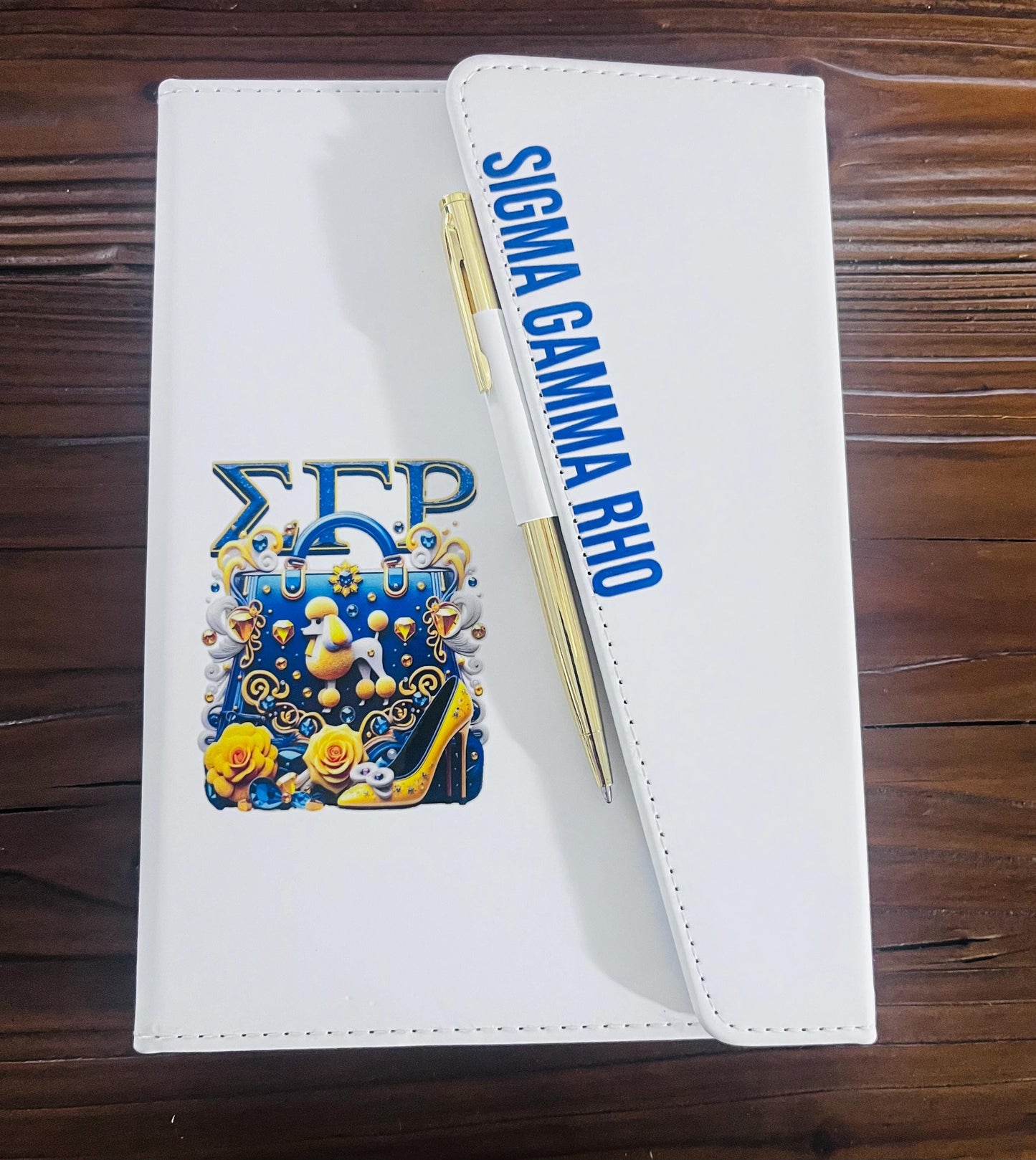 Sigma Gamma Rho Inspired Sleek Flap Journal with Pen.