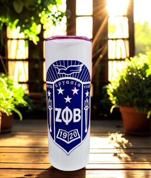 Zeta Phi Beta  Shield 20oz Tumbler includes straw and cleaning tool