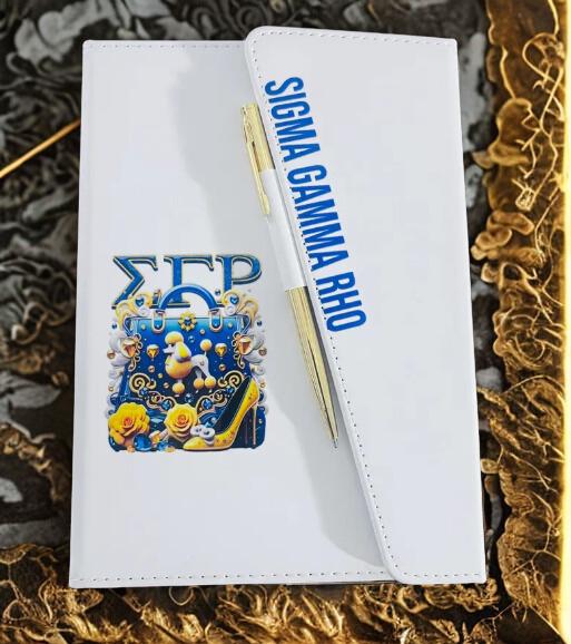 Sigma Gamma Rho Inspired Sleek Flap Journal with Pen.