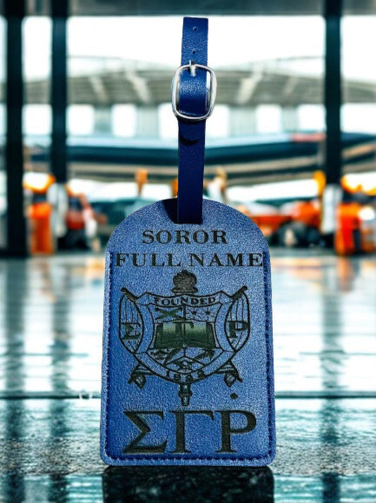 Sigma Gamma Rho Luggage Tag: Personalized Sorority Suitcase Tag