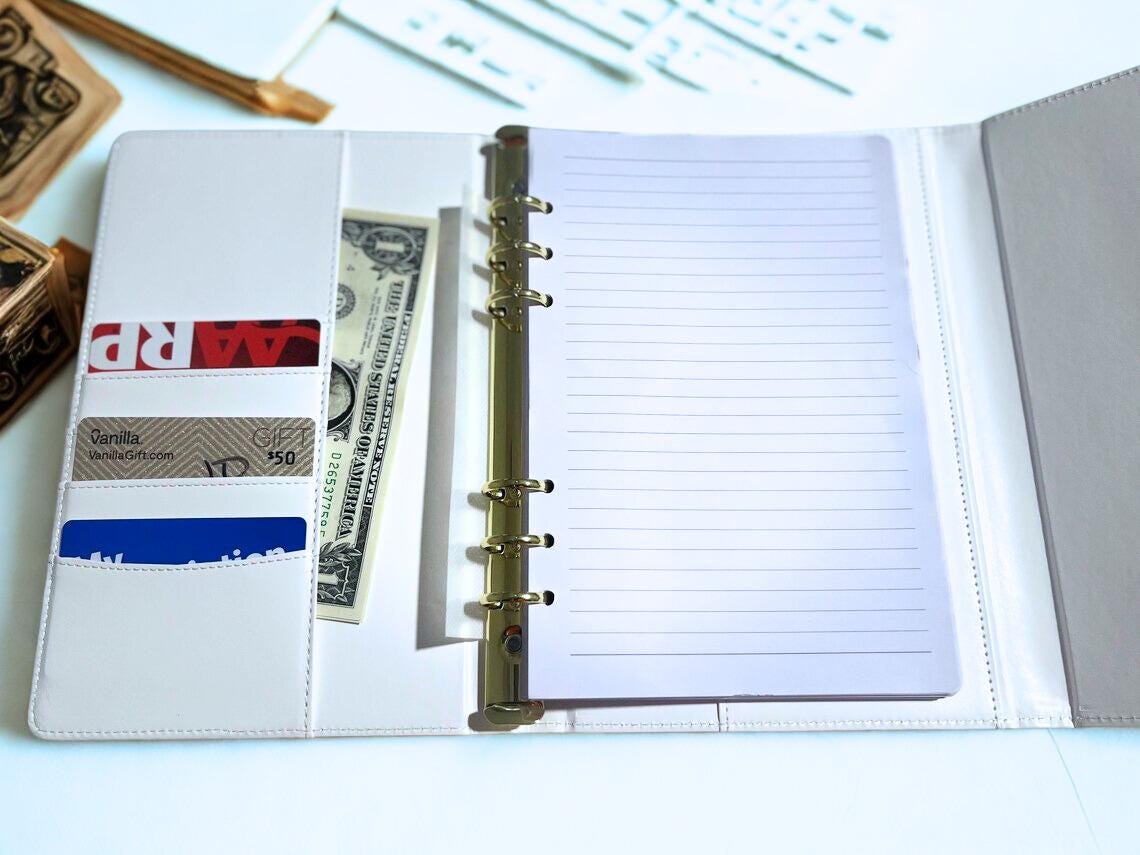 Zeta Phi Beta Refillable White/Royal Blue Sleek Flap Journal with Pen.