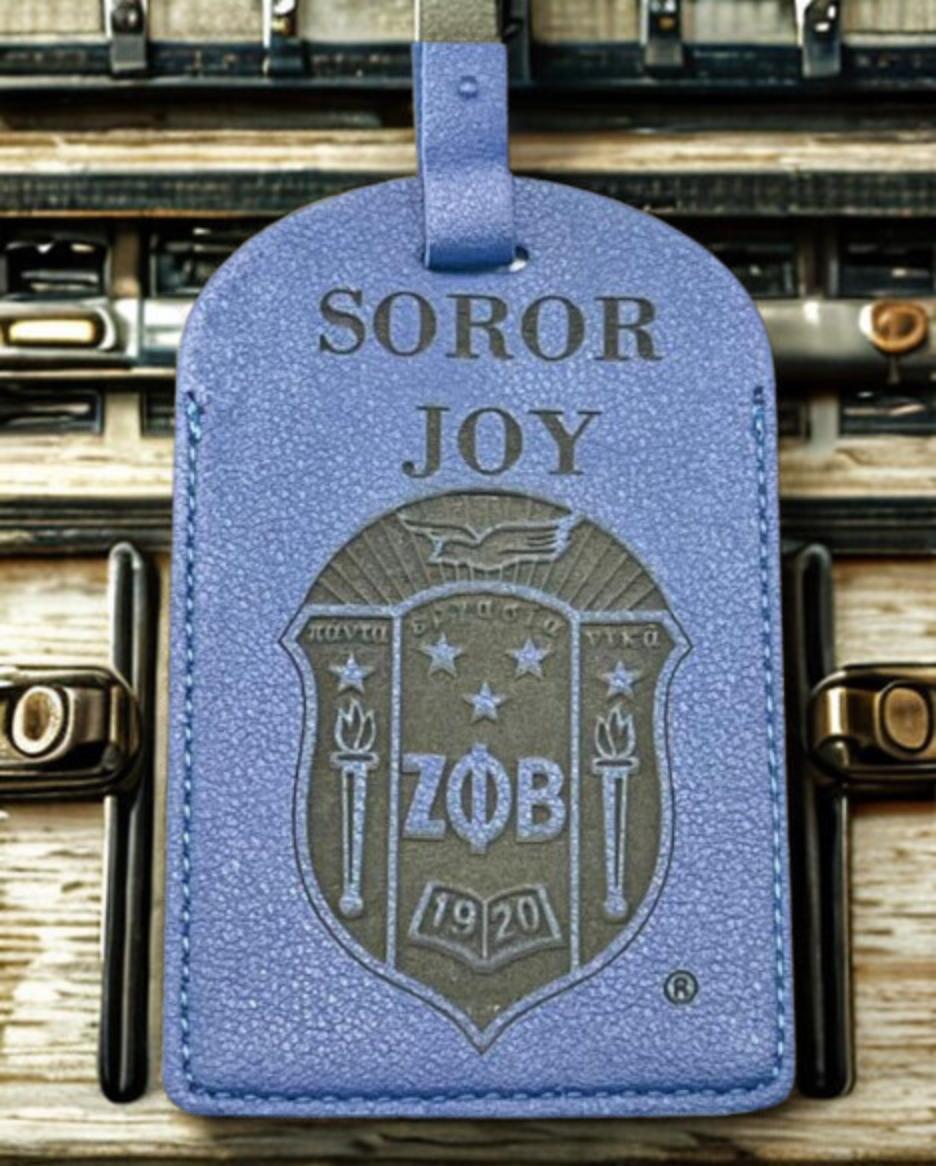 Zeta Phi Beta Luggage Tag: Personalized Sorority Suitcase Tag