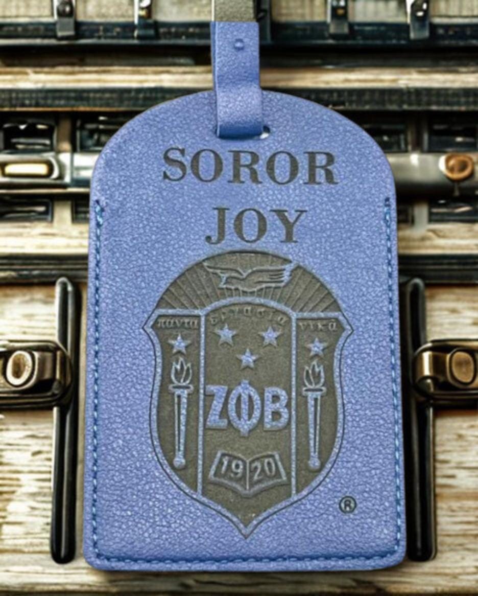 Zeta Phi Beta Luggage Tag: Personalized Sorority Suitcase Tag