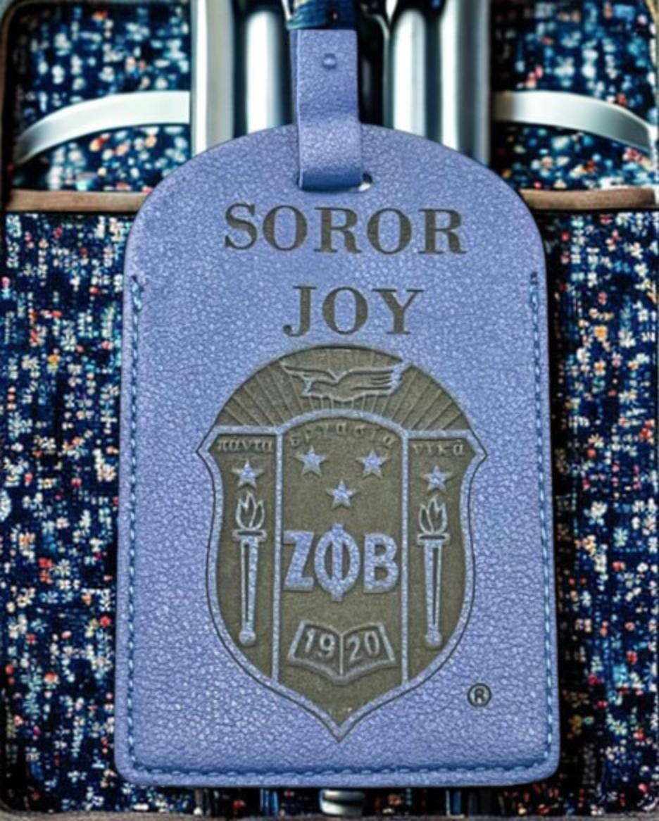 Zeta Phi Beta Luggage Tag: Personalized Sorority Suitcase Tag