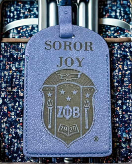 Zeta Phi Beta Luggage Tag: Personalized Sorority Suitcase Tag